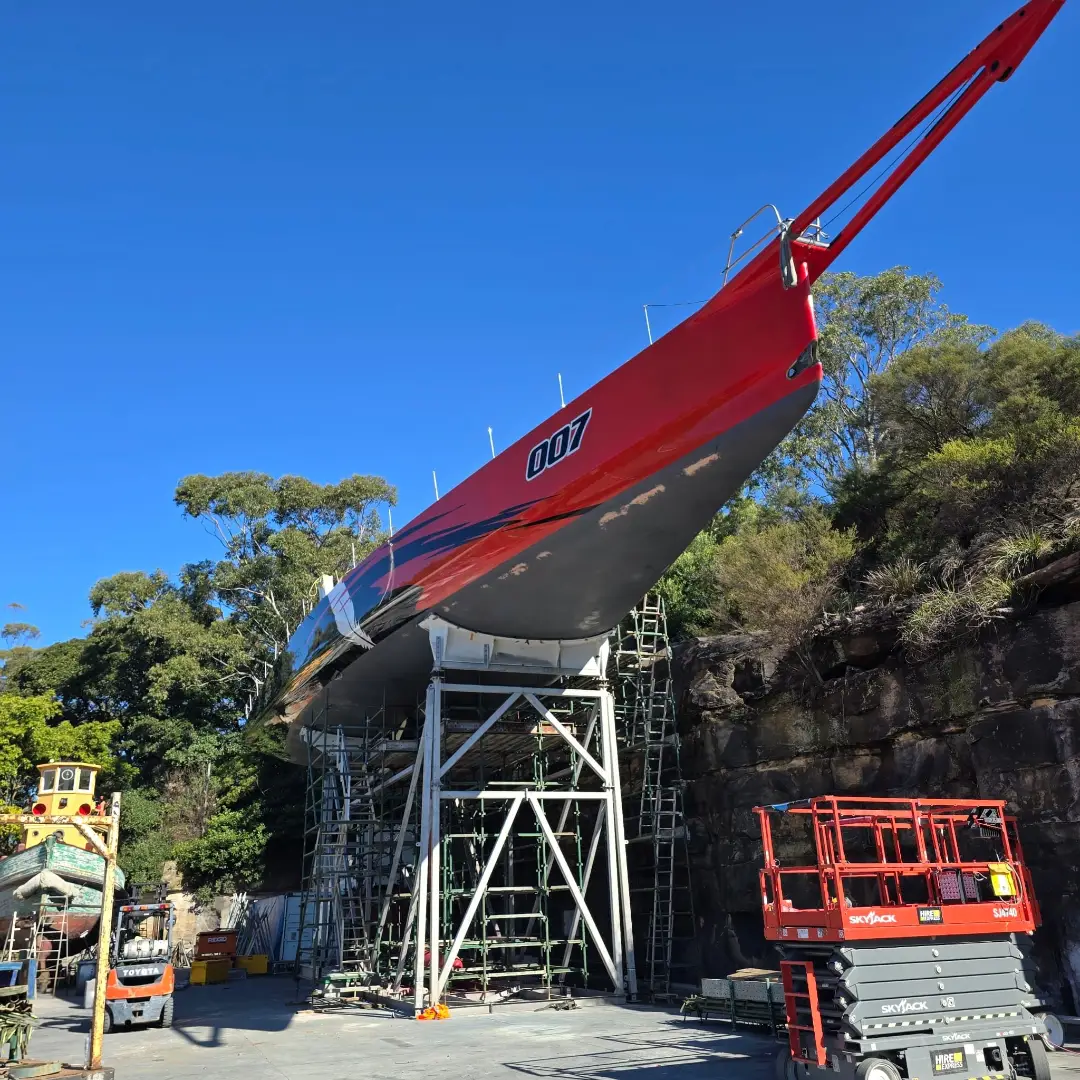 Scaffolding access solution installed for a yacht refurbishment project