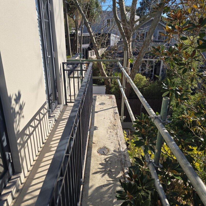 Edge protection installed for balcony waterproofing and remedial works in Randwick, NSW