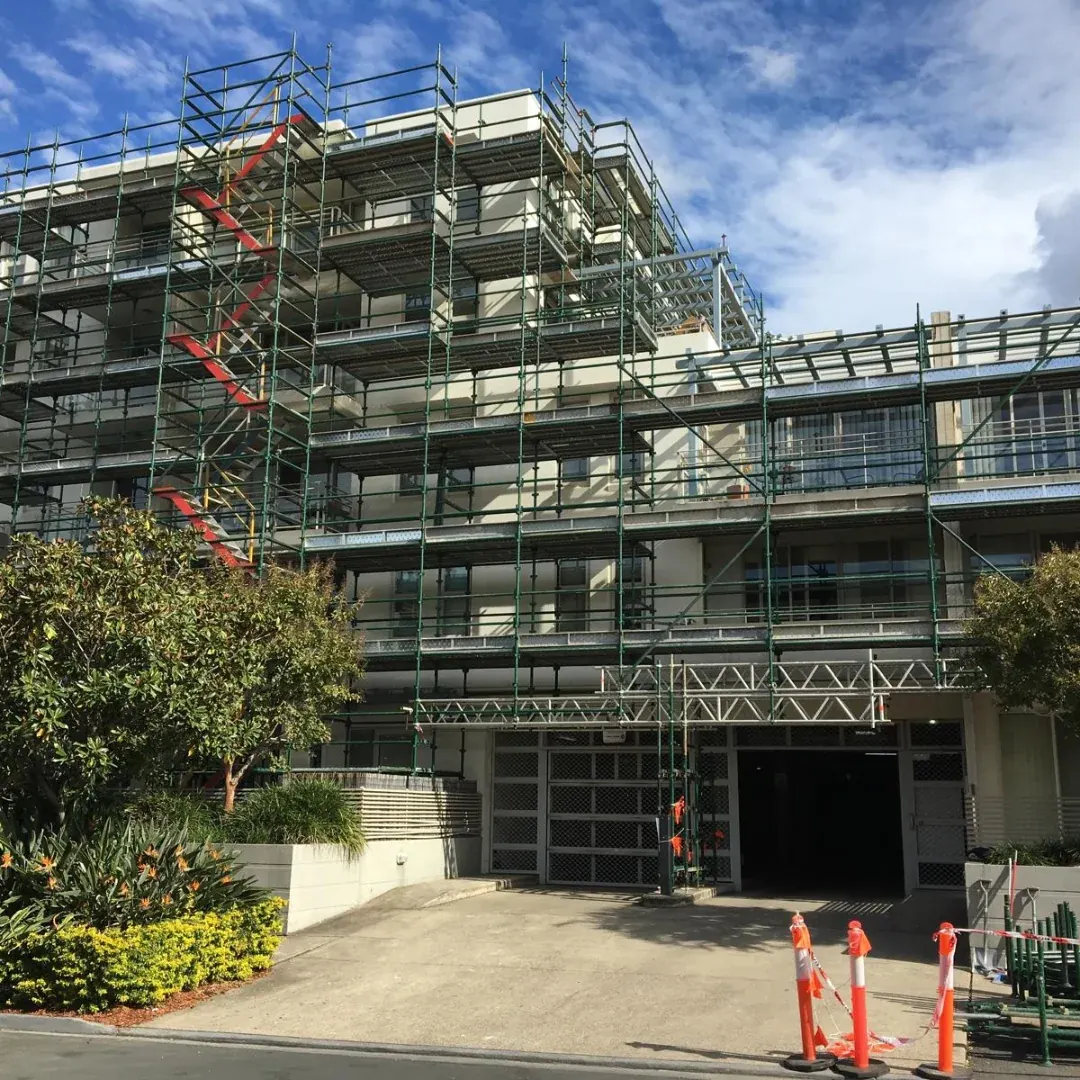 Kwik Stage scaffold providing remedial painting access at Homebush Bay