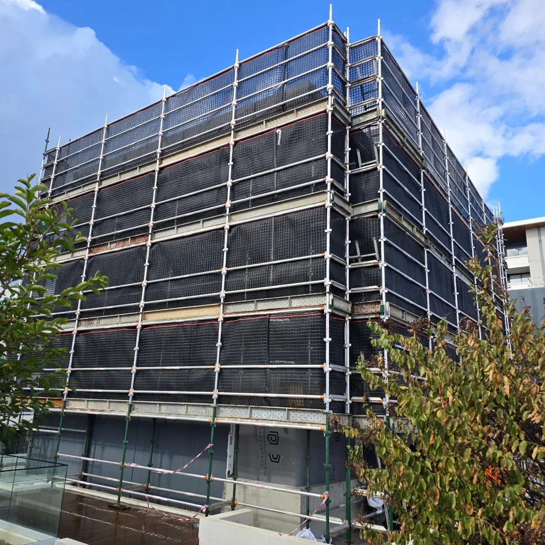 Aluminium scaffold access for a cladding replacement in Lidcombe, NSW