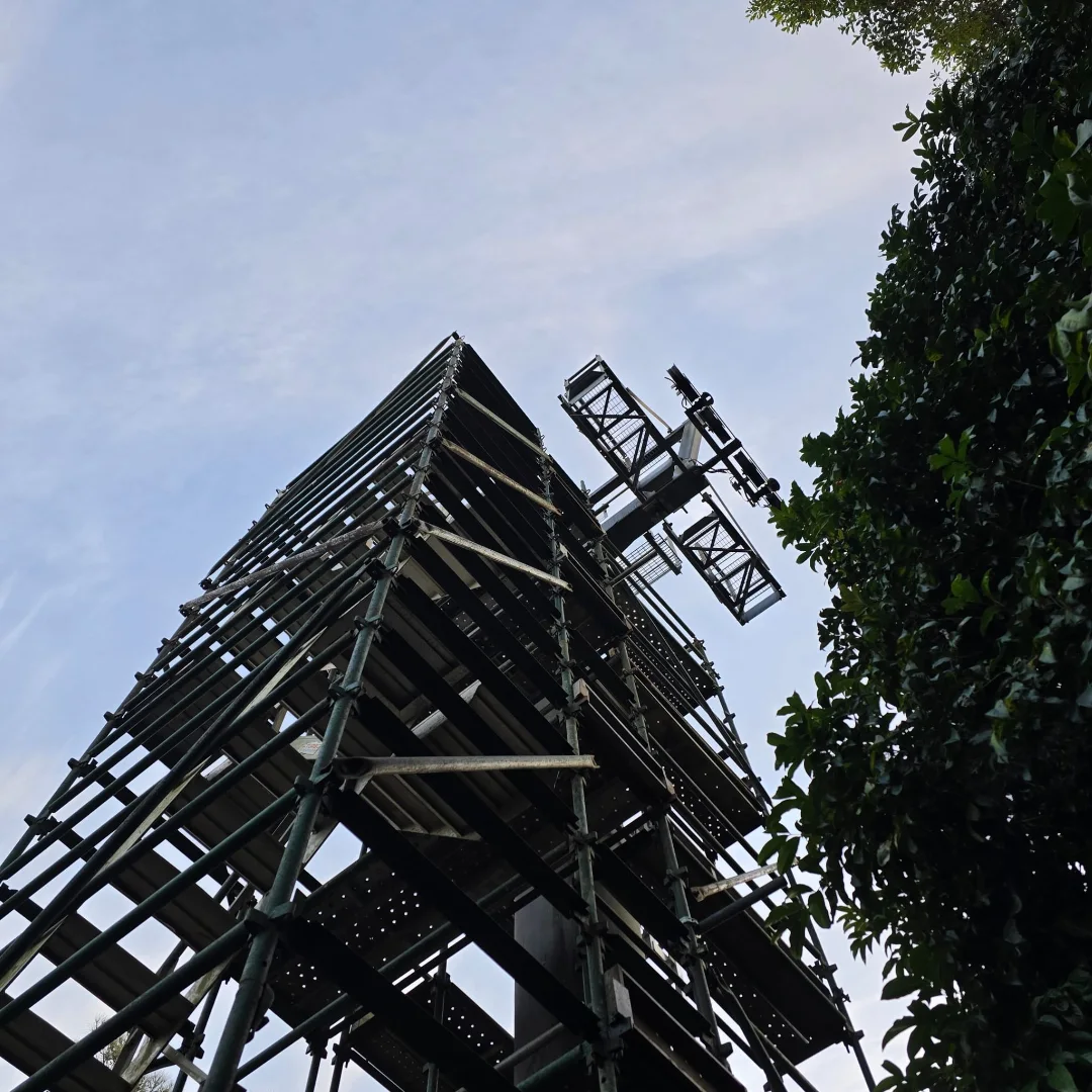 Taronga Zoo — Sky Safari Upgrade — "Keeping the Game Live. Keeping the Crew Safe." · High-access scaffold