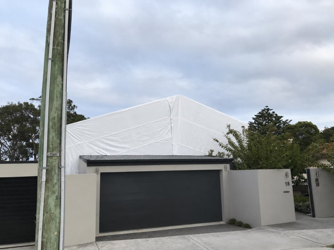 Residential Build, NSW - Truss roof system with shrink wrap finish